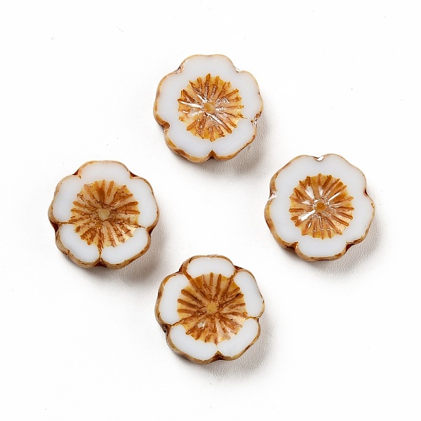 

PandaHall Czech Glass Beads, Hibiscus Flower, White, 14x5mm, Hole: 1mm Czech Glass Flower White