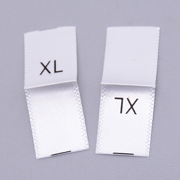 

PandaHall Kid's Size Label, Woven Crafting Craft Cotton Labels, for Clothing Sewing, XL, White, 35x13x0.1mm, about 200pcs/bag Cotton White