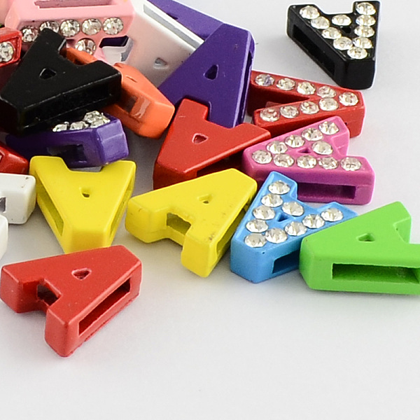 

PandaHall Mixed Color Zinc Alloy Grade A Rhinestone Letter Slide Charms, Letter.A, 12.5x11.5x4.5mm, Hole: 8x1.5mm Alloy+Rhinestone Letter..., Clear