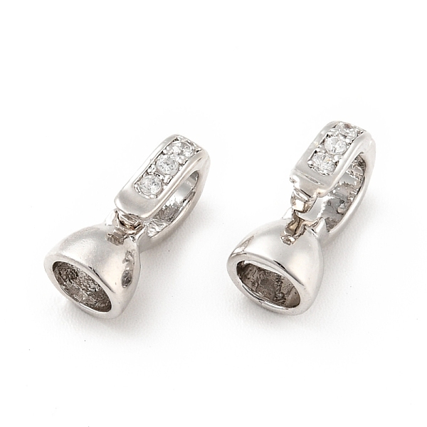 

PandaHall Brass Micro Pave Clear Cubic Zirconia Fold Over Clasps, Cadmium Free & Lead Free, Platinum, 12x6x5.5mm, Hole: 4x4.5mm, Inner...