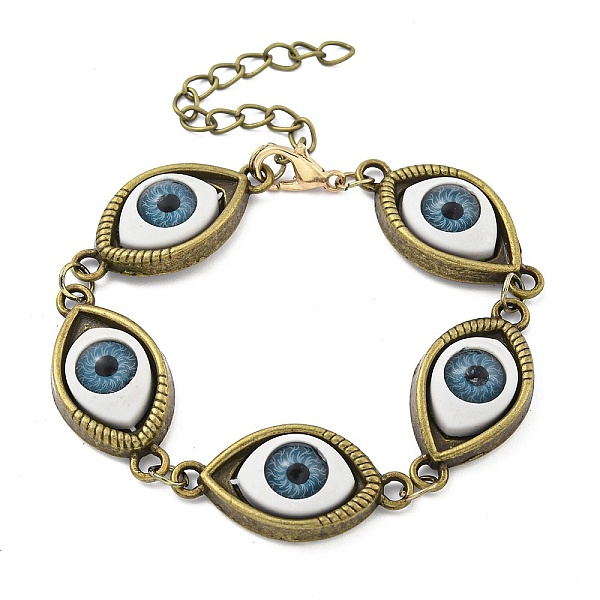 Retro-Augen-Gliederarmbänder Aus Legierung Und Kunstharz Für Damen