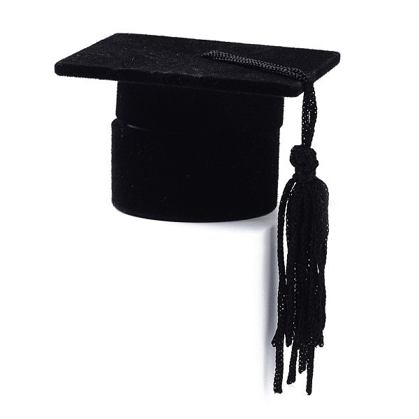 

PandaHall Velvet Ring Boxes, with Plastic and Thread, Doctor Hat, Black, 5.8x5.8x3.7cm Velvet Hat Black