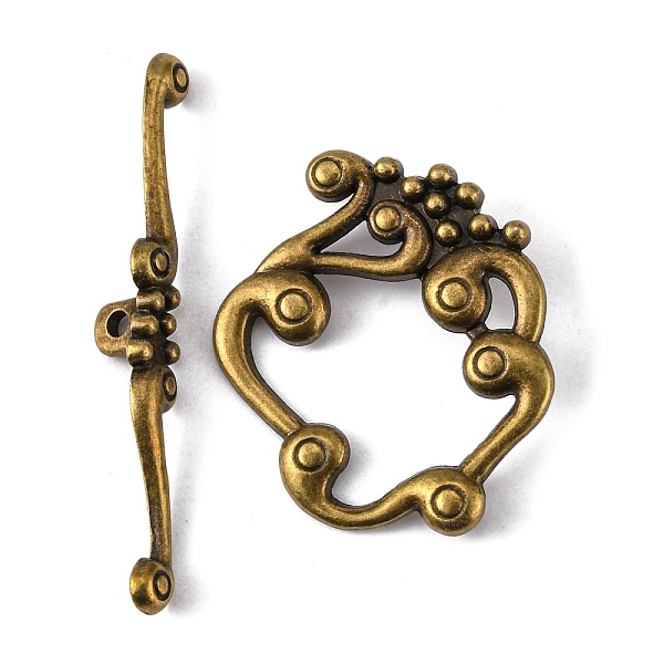 

PandaHall Alloy Toggle Clasps, Cadmium Free & Lead Free & Nickel Free, Antique Bronze, Flower: 24x27x2mm, Bar: 41x6x2mm, Hole: 1.5mm Alloy...