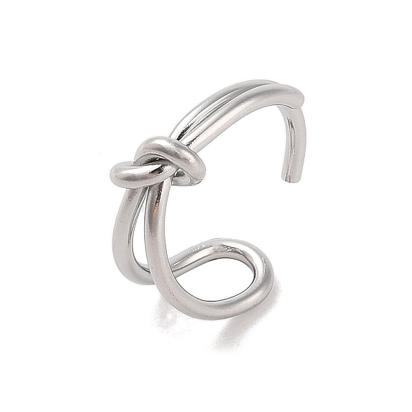 Anillo De Acero Inoxidable Abierto Con Nudo Simple Que No Se Deslustra Para Mujeres Y Hombres.