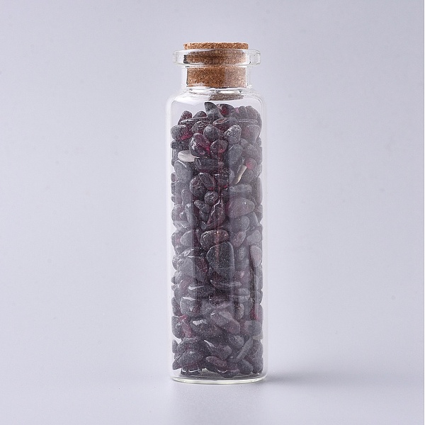 

PandaHall Glass Wishing Bottle, For Pendant Decoration, with Garnet Chip Beads Inside and Cork Stopper, 22x71mm Garnet Bottle