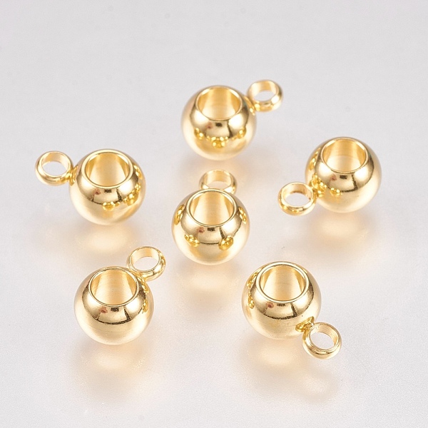 

PandaHall 201 Stainless Steel Tube Bails, Loop Bails, Rondelle, Golden, 8.5x6x4.5mm, Hole: 1.5mm, Inner Diameter: 3mm 201 Stainless Steel...
