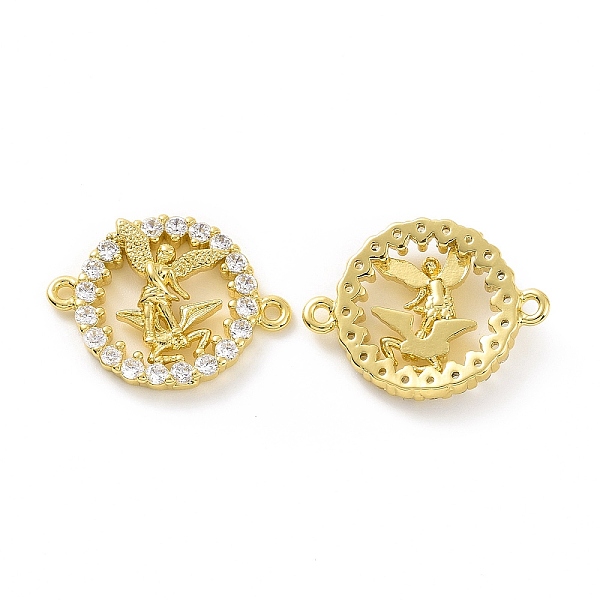 

PandaHall Rack Plating Brass Micro Pave Clear Cubic Zirconia Connector Charms, Long-Lasting Plated, Cadmium Free & Lead Free, Flat Round...