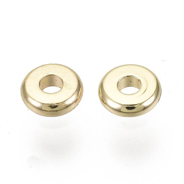 

PandaHall Brass Spacer Beads, Nickel Free, Flat Round, Real 18K Gold Plated, 4x1mm, Hole: 1.2mm Brass Flat Round