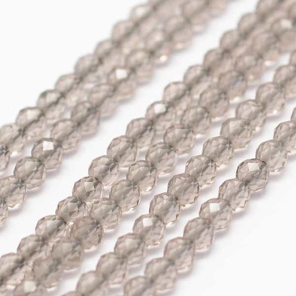 

PandaHall Glass Beads Strands, Faceted, Round, Tan, 2mm, Hole: 0.5mm, about 178pcs/strand, 15.3 inch(39cm) Glass Round Orange