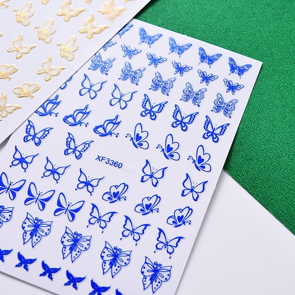 

PandaHall Nail Art Stickers, Self-adhesive, For Nail Tips Decorations, Butterfly Pattern, Mixed Color, 9.5x6.5cm Paper Butterfly Multicolor