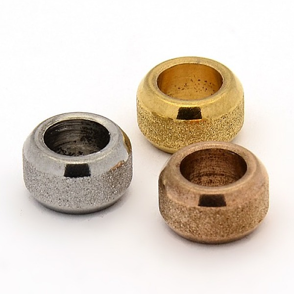 

PandaHall Stainless Steel Textured Beads, Large Hole Rondelle Beads, Mixed Color, 11x6mm, Hole: 6mm Stainless Steel Rondelle