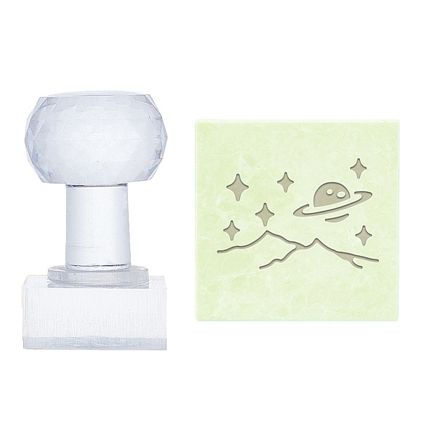 

PandaHall PH Planet Soap Stamp, Mountain Cosmos Soap Embossing Stamp Clear Acrylic Soap Stamps Rectangle Soap Chapter Imprint Stamp for...
