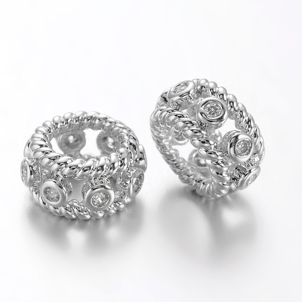 

PandaHall Column Eco-Friendly Rack Plating Brass Cubic Zirconia Rhinestone European Beads, Large Hole Beads, Lead Free & Cadmium Free &...