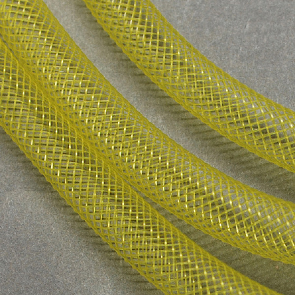 

PandaHall Plastic Net Thread Cord, Light Khaki, 8mm, 30Yards Plastic