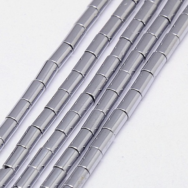 

PandaHall Electroplate Non-magnetic Synthetic Hematite Beads Strands, Column, Grade A, Platinum Plated, 4x2mm, Hole: 0.8~0.9mm, about...