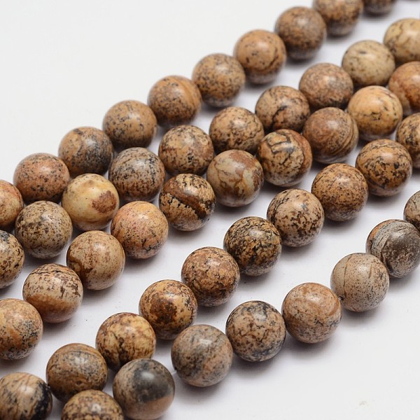 

PandaHall Round Natural Picture Jasper Bead Strands, 6mm, Hole: 1mm, about 65pcs/strand, 15.74 inch Picture Jasper Round
