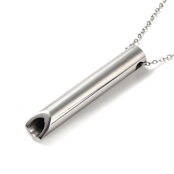 

PandaHall 304 Stainless Steel Whistle Pendant Necklaces, Stainless Steel Color, 19.69 inch(50cm) 304 Stainless Steel Tool