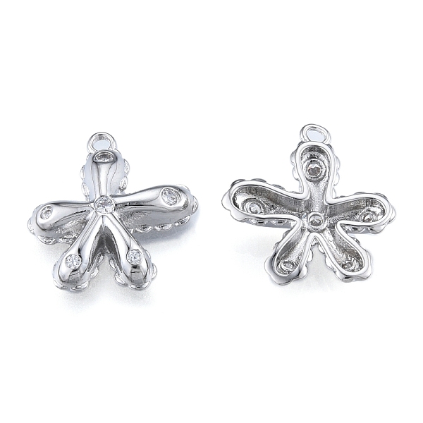 

PandaHall Brass Micro Pave Clear Cubic Zirconia Pendants, Cadmium Free & Nickel Free & Lead Free, Flower, Platinum, 18x17x3.5mm, Hole: 1.5mm...