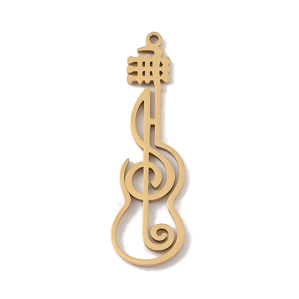 

PandaHall 304 Stainless Steel Pendants, Laser Cut, Hollow Guitar with Musical Note Charm, Golden, 33.5x10x1mm, Hole: 1mm 304 Stainless Steel...