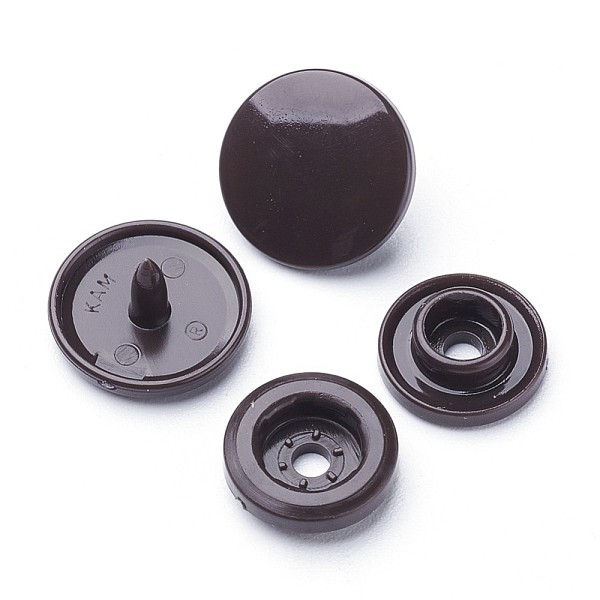 

PandaHall Resin Snap Fasteners, Raincoat Buttons, Flat Round, Coconut Brown, 12x6.5mm, Pin: 2mm Resin Flat Round Brown