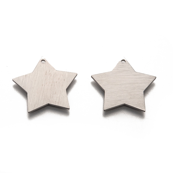 

PandaHall 304 Stainless Steel Pendants, Stamping Blank Tag, Laser Cut, Double Side Drawbench Effect, Star, Stainless Steel Color, 22x22x1mm...