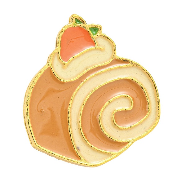 

PandaHall Food Theme Enamel Pin, Golden Alloy Brooch for Backpack Clothes, Strawberry Cake Roll, Food, 21.5x23x1.5mm Alloy+Enamel Food Brown