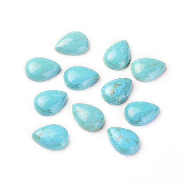 

PandaHall Natural Magnesite Cabochons, Dyed, Teardrop, Deep Sky Blue, 11x8x3mm Magnesite Teardrop Blue