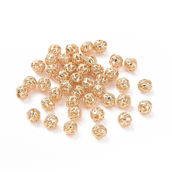 

PandaHall Brass Hollow Beads, Long-Lasting Plated, Round, Golden, 4mm Brass Round