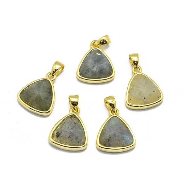 

PandaHall Natural Labradorite Pendants, with Golden Tone Brass Findings, Triangle, Faceted, 14x11.5x4.5mm, Hole: 2.5x3.5mm Labradorite...