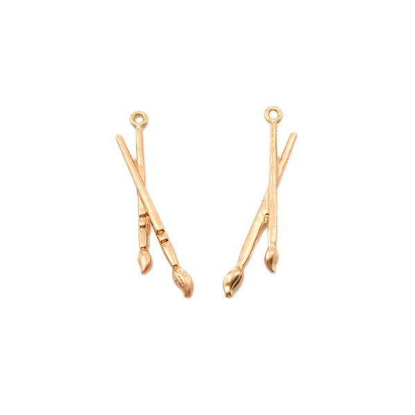 

PandaHall Zinc Alloy Pendants, Paintbrush Shape, Matte Gold Color, 45x11x3mm, Hole: 1.5mm Alloy Others