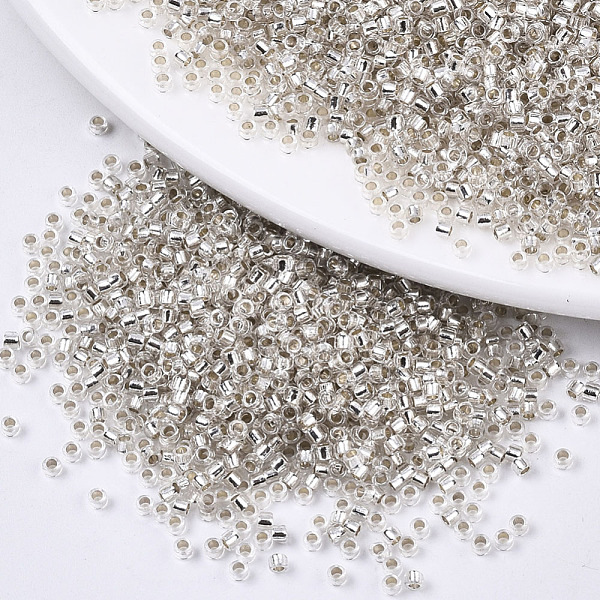 

PandaHall Glass Seed Beads, Fit for Machine Eembroidery, Silver Lined, Round, Silver, 11/0, 2x1.5mm, Hole: 1mm, about 30000pcs/bag Glass...