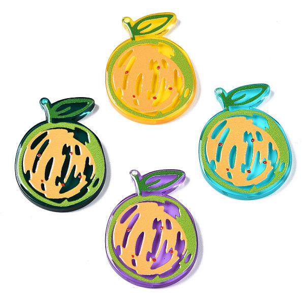 

PandaHall Translucent Acrylic Pendants, 3D Printed, Watermelon, Mixed Color, 35.5x25.5x3mm, Hole: 1.2mm Acrylic Fruit Multicolor