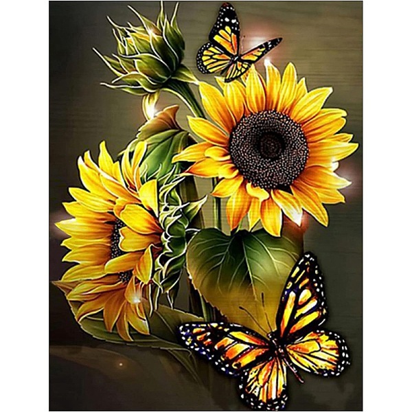 

PandaHall Sunflower DIY Diamond Painting Kit, Including Resin Rhinestones Bag, Diamond Sticky Pen, Tray Plate and Glue Clay, Gold, 400x300mm...