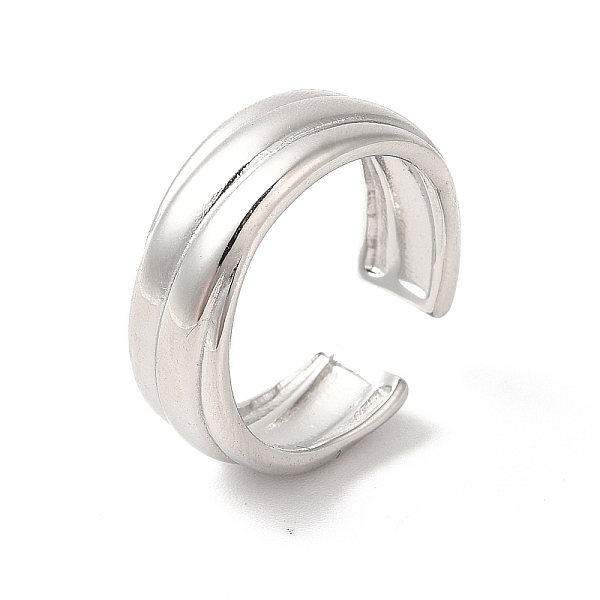 

PandaHall 304 Stainless Steel Lined Open Cuff Ring for Women, Stainless Steel Color, US Size 7(17.4mm) 304 Stainless Steel