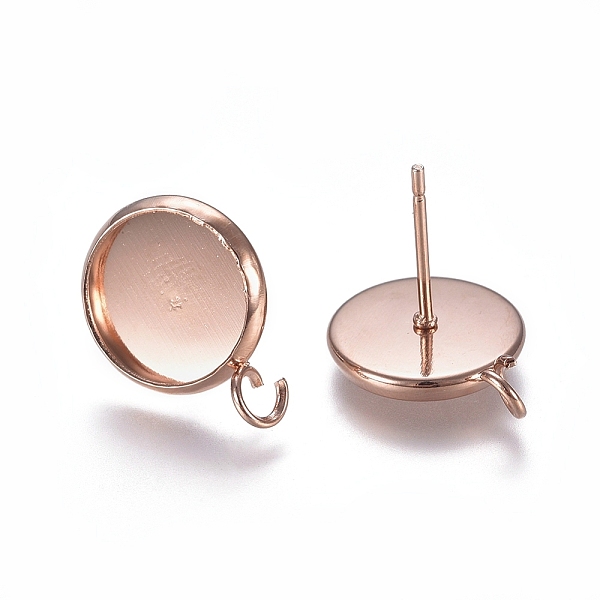 

PandaHall 304 Stainless Steel Stud Earring Settings, with Loop, Flat Round, Rose Gold, Tray: 10mm, 13.5mm, Hole: 2mm, Pin: 0.7mm 304...