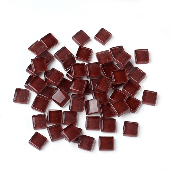 

PandaHall Mosaic Glass Tiles, Stained Square Pieces, for Home Decoration or DIY Crafts, Coconut Brown, 9.5x9.5x4~4.5mm, about 300pcs/bag...