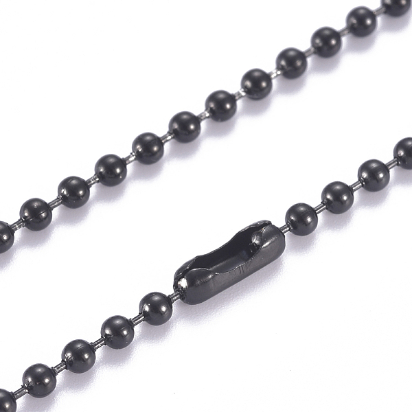 

PandaHall 304 Stainless Steel Ball Chain Necklace, with Ball Chain Connectors, Gunmetal, 17.7 inch(45mm), 2.5mm 304 Stainless Steel