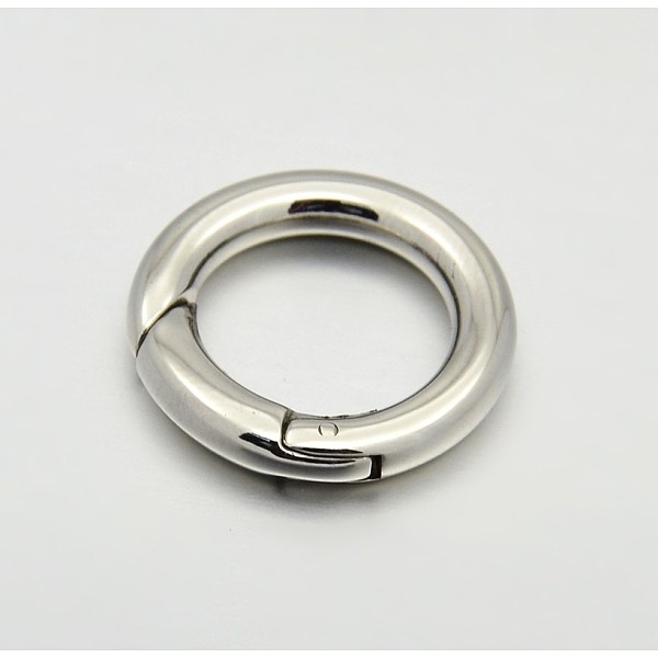 

PandaHall Ring 316 Stainless Steel Spring Gate Rings, O Rings, Snap Clasps, Stainless Steel Color, 9 Gauge, 18x3mm, Inner Diameter: 11.5mm...
