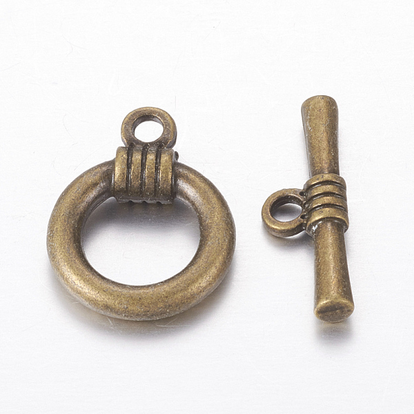 

PandaHall Tibetan Style Toggle Clasps, Lead Free and Cadmium Free, Ring, Antique Bronze, 18x13.8x2.5mm, Hole: 5mm Alloy Ring