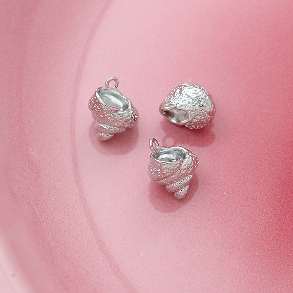 

PandaHall Brass Pendants, Platinum, Conch, 12x9mm Brass Shell Shape