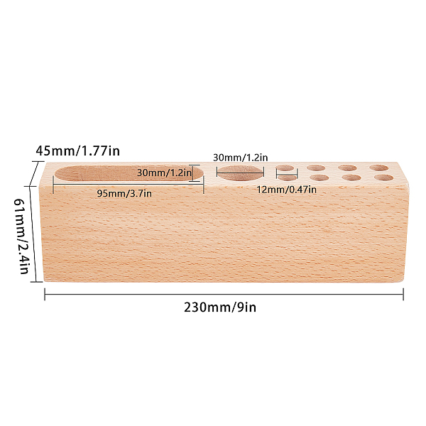 

PandaHall Wood Pen Container, Pen Holder, Rectangle, BurlyWood, 230x45x61mm Wood Orange