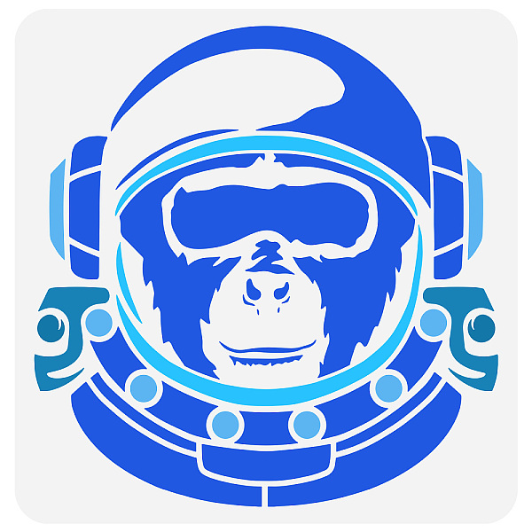 

PandaHall FINGERINSPIRE Spaceman Chimpanzee Stencil 30x30cm Reusable Chanpanzee Painting Stencil Large Spaceman Monkey Drawing Template...