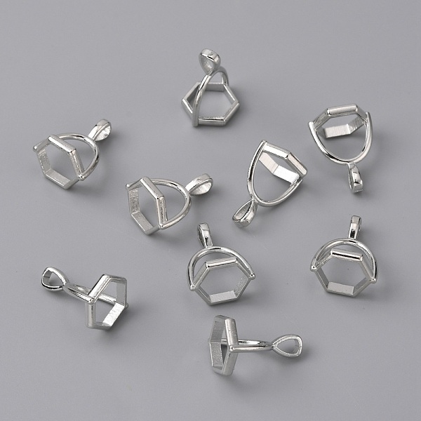

PandaHall Alloy Pinch Bails, Pendant Bails for Hexagon Prism, Platinum, 16.5x13x10.5mm, Hole: 4x2.5mm, Inner Diameter: 8.4x8.4mm Alloy