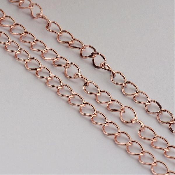 

PandaHall Iron Twisted Chains, Unwelded, with Spool, Oval, Rose Gold, 8x6x1mm, about 164.04 Feet(50m)/roll Iron