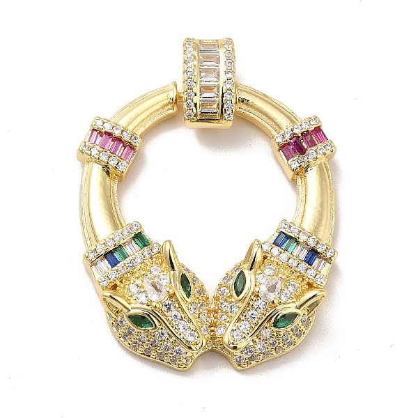 

PandaHall Brass Clear Cubic Zirconia Pendants, Cheetah Charm, Real 18K Gold Plated, Turquoise, 37mm, Pendant: 31.5x27.5x6.5mm, Hole: 6x3.5mm..., Green