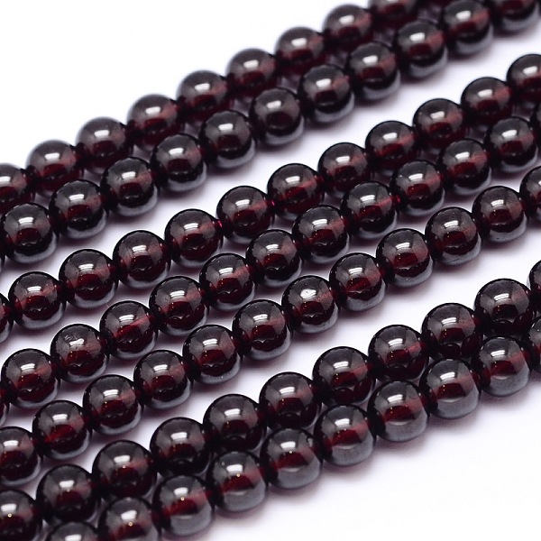 Mozambique Import Natural Grade AA Garnet Round Beads Strands