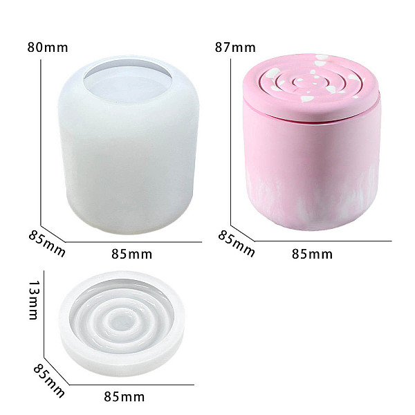 

PandaHall DIY Silicone Storage Molds, Resin Casting Molds, Clay Craft Mold Tools, White, Column, 80~84x12~80mm Silicone Column White