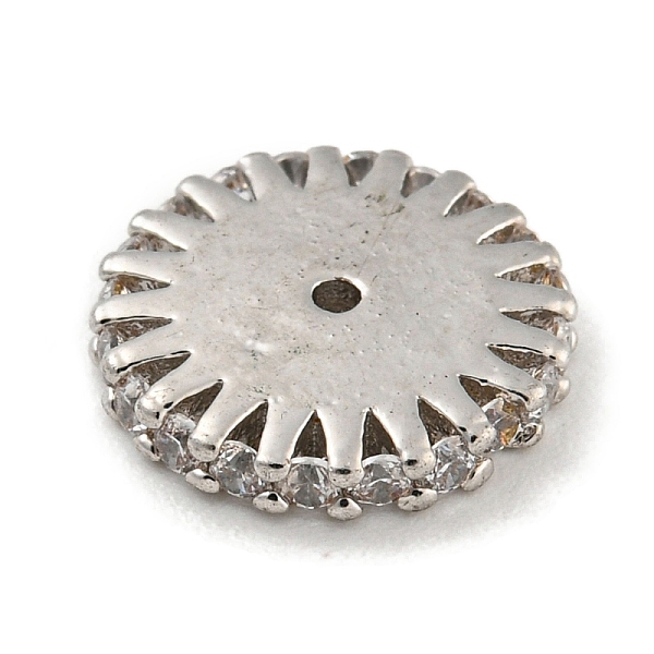 

PandaHall Brass Micro Pave Clear Cubic Zirconia Beads, Flat, Platinum, 11x2mm, Hole: 1mm Brass+Cubic Zirconia Flat Clear