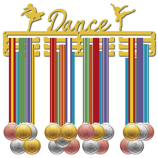 

PandaHall CREATCABIN Medal Holder Dance Sport Medals Display Wall Mount Hanger Racks Badge 3 Rung Medalist Latin Dancer Ballet Dancing Swim..., Brown