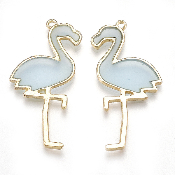 

PandaHall Epoxy Resin Pendants, with Alloy Findings, Flamingo Shape, Light Gold, Light Blue, 40x19~20x1.5mm, Hole: 1.5mm Alloy+Epoxy Resin...